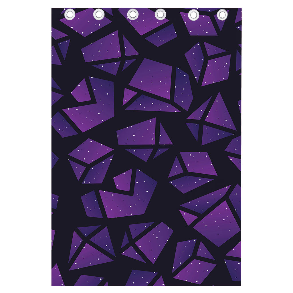 Purple Crystal Cosmic Galaxy Space Print Curtain