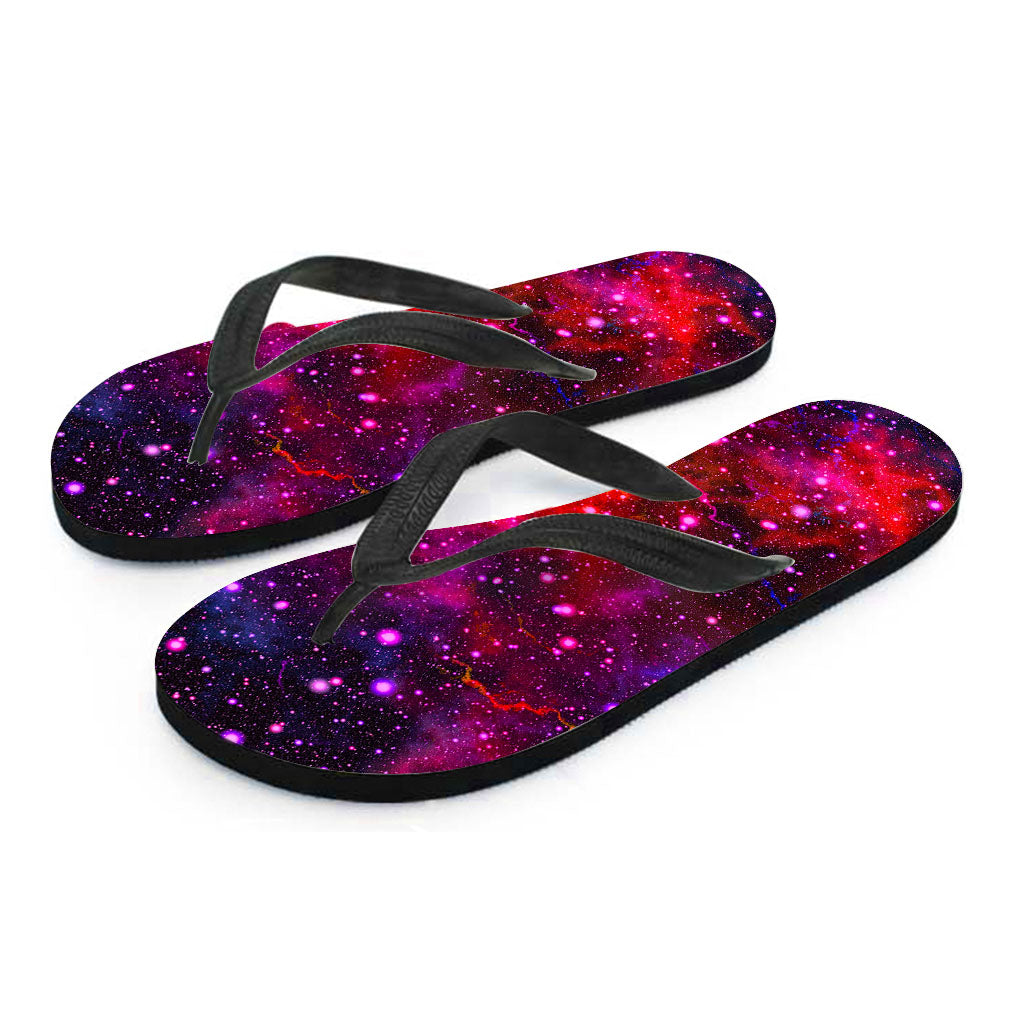 Purple Dark Galaxy Space Print Flip Flops