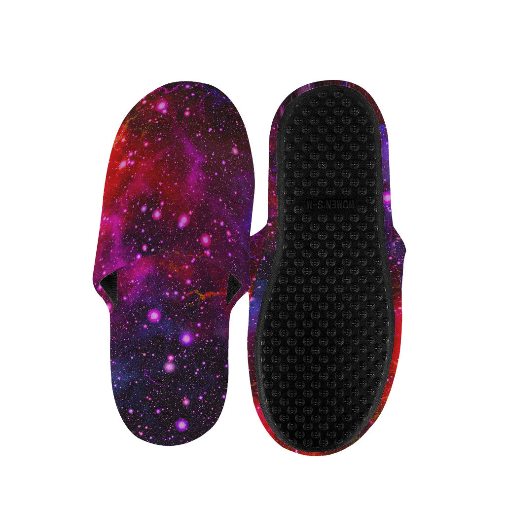 Purple Dark Galaxy Space Print Slippers
