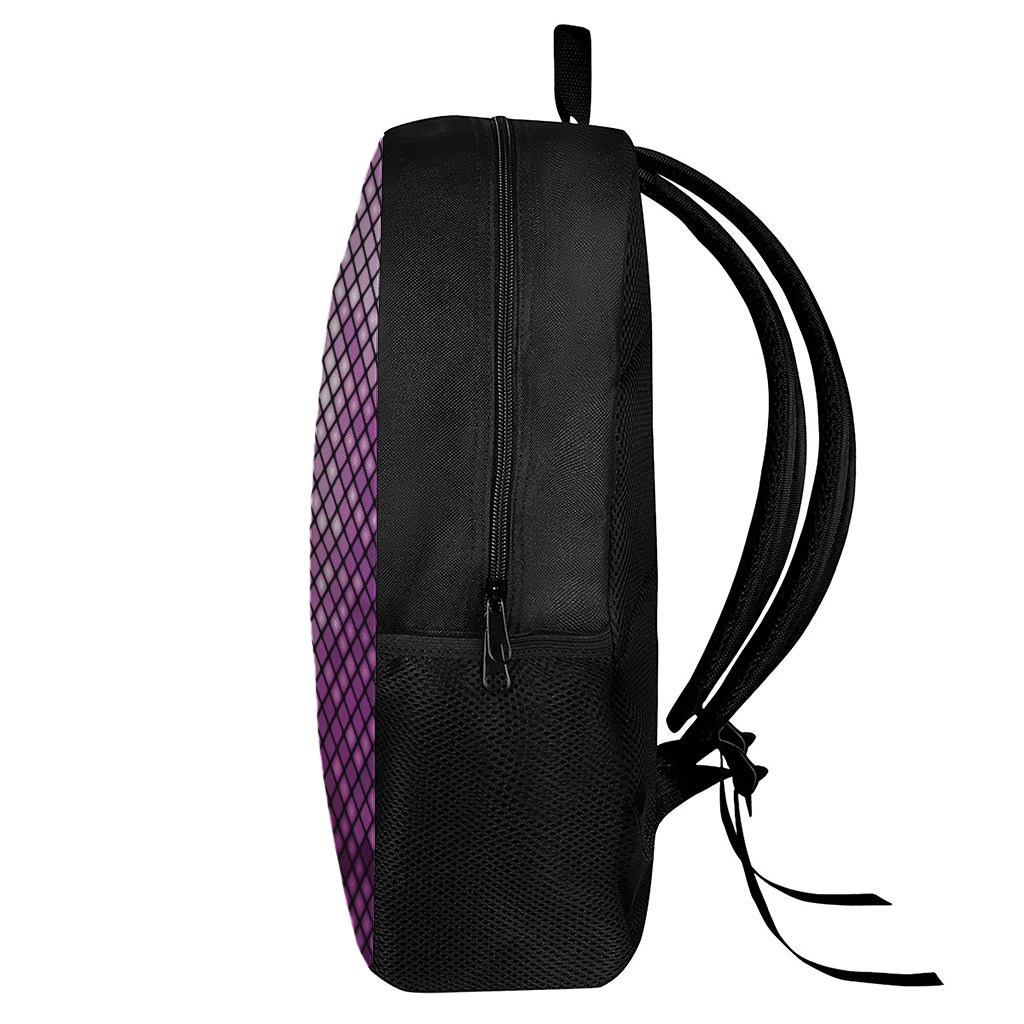 Purple Disco Lights Pattern Print 17 Inch Backpack