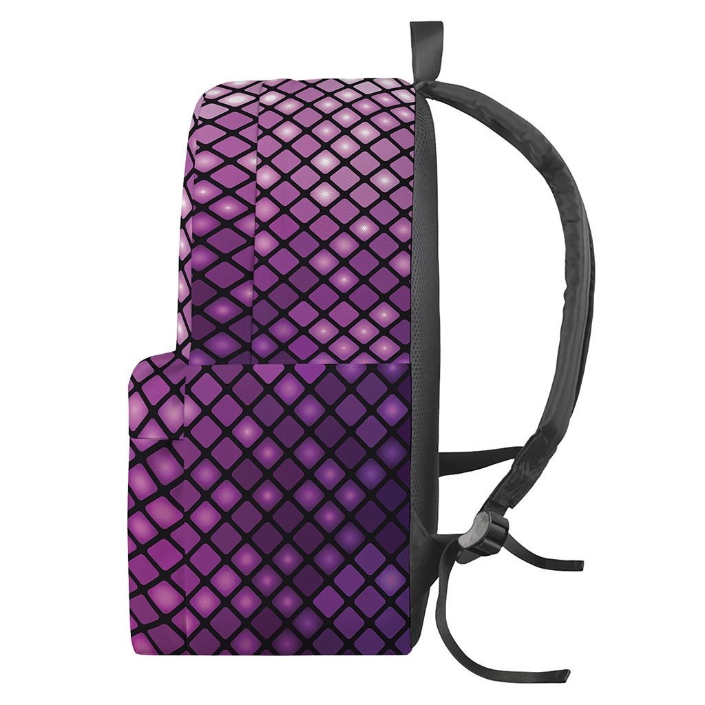 Purple Disco Lights Pattern Print Backpack