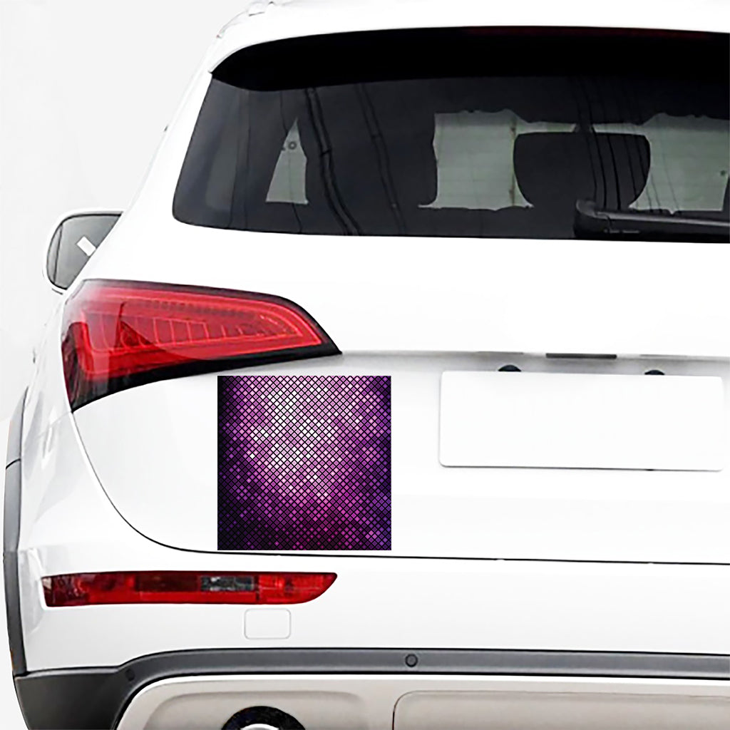 Purple Disco Lights Pattern Print Car Sticker