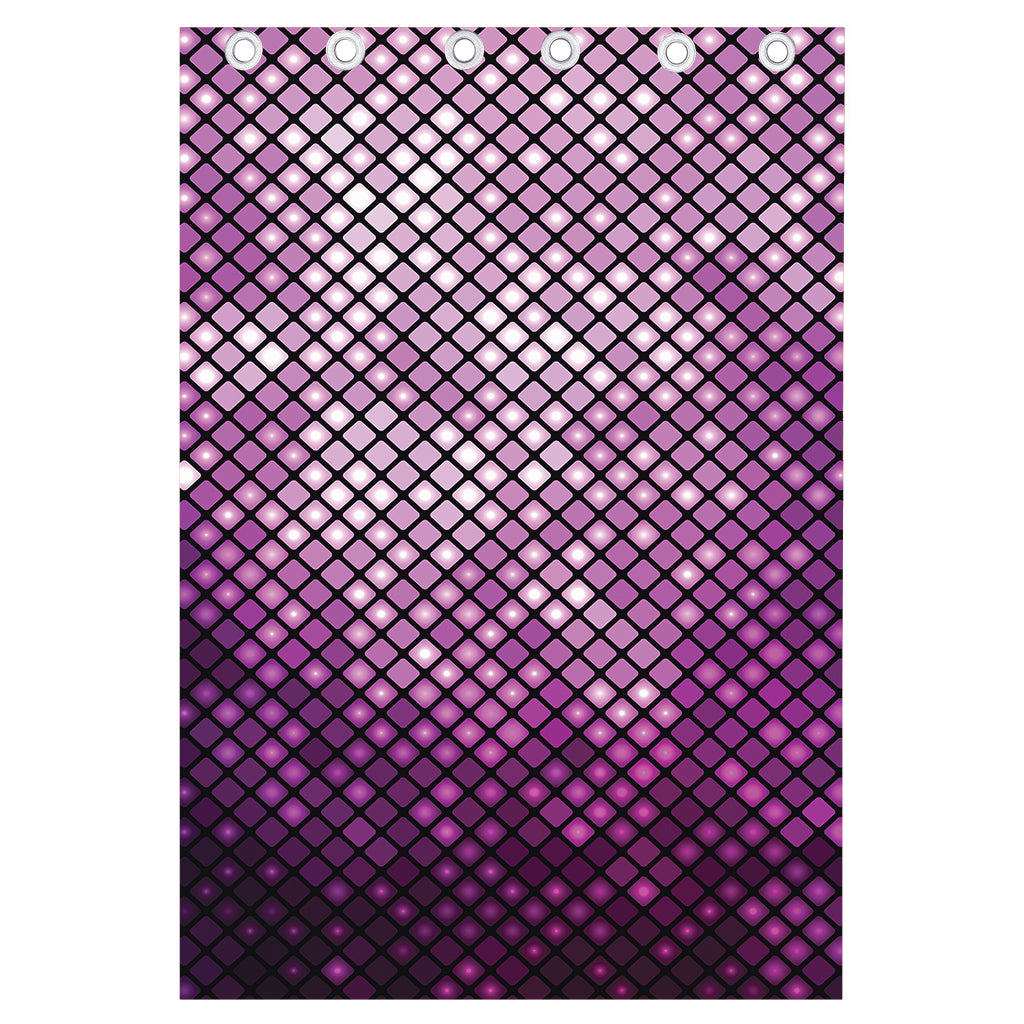 Purple Disco Lights Pattern Print Curtain