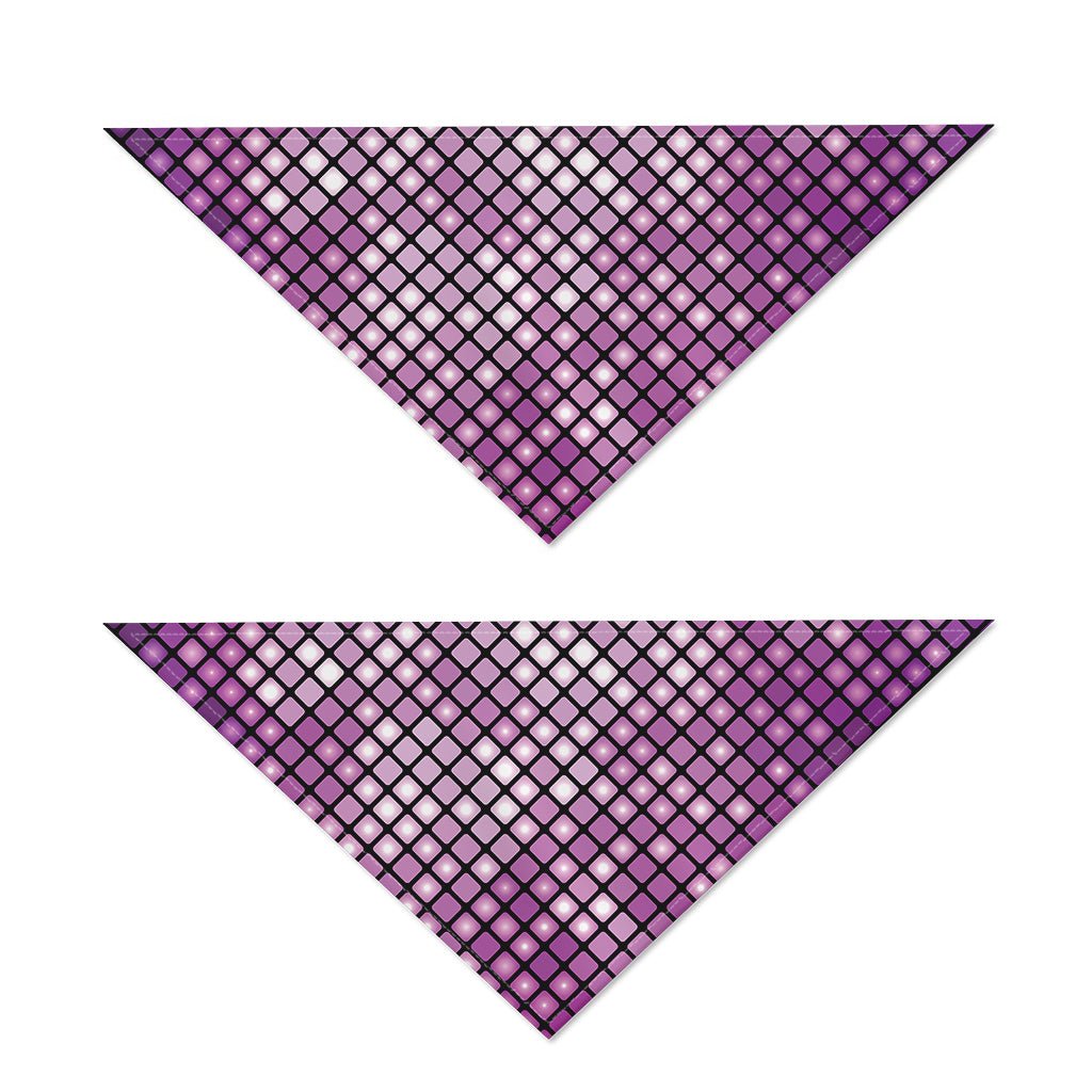 Purple Disco Lights Pattern Print Dog Bandana
