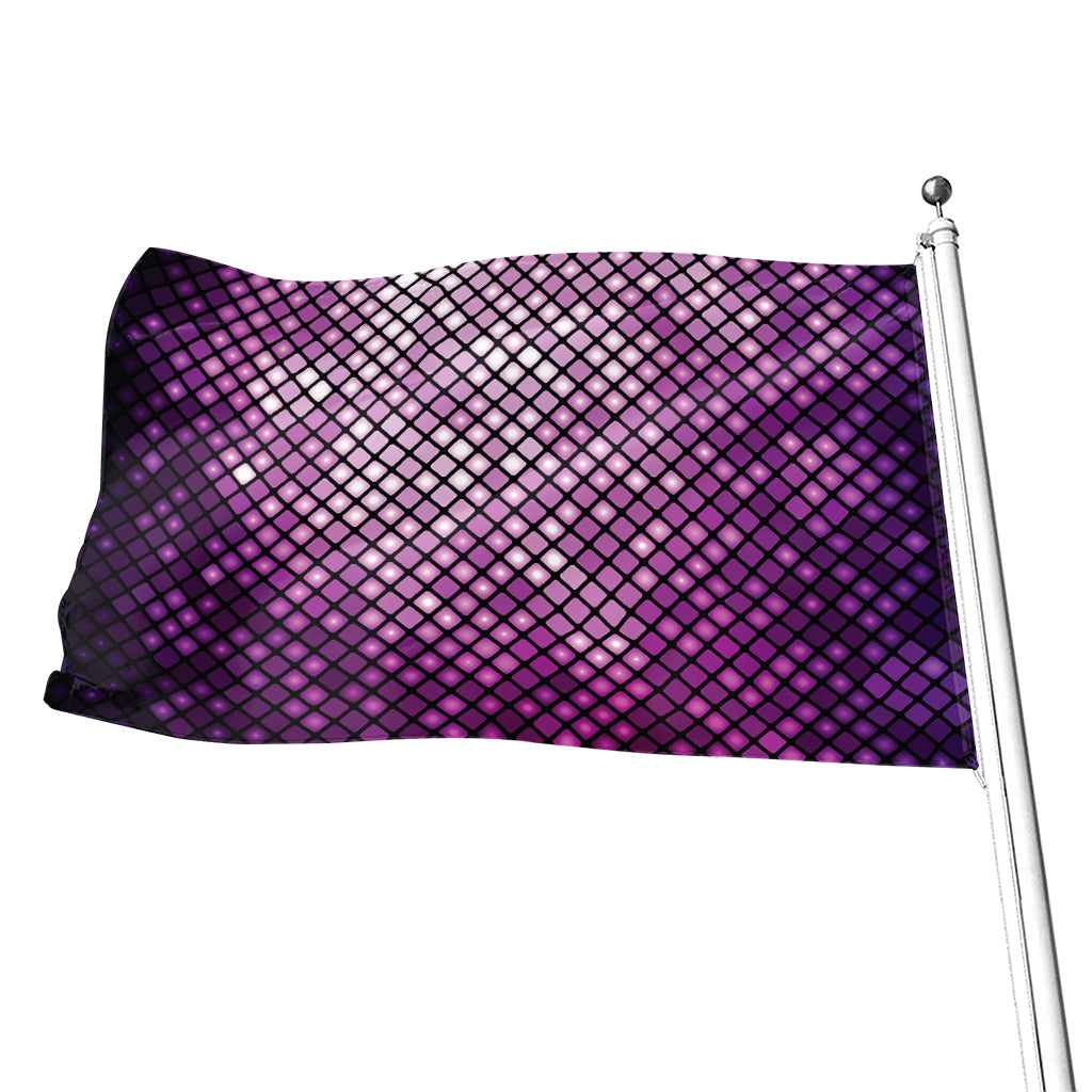 Purple Disco Lights Pattern Print Flag