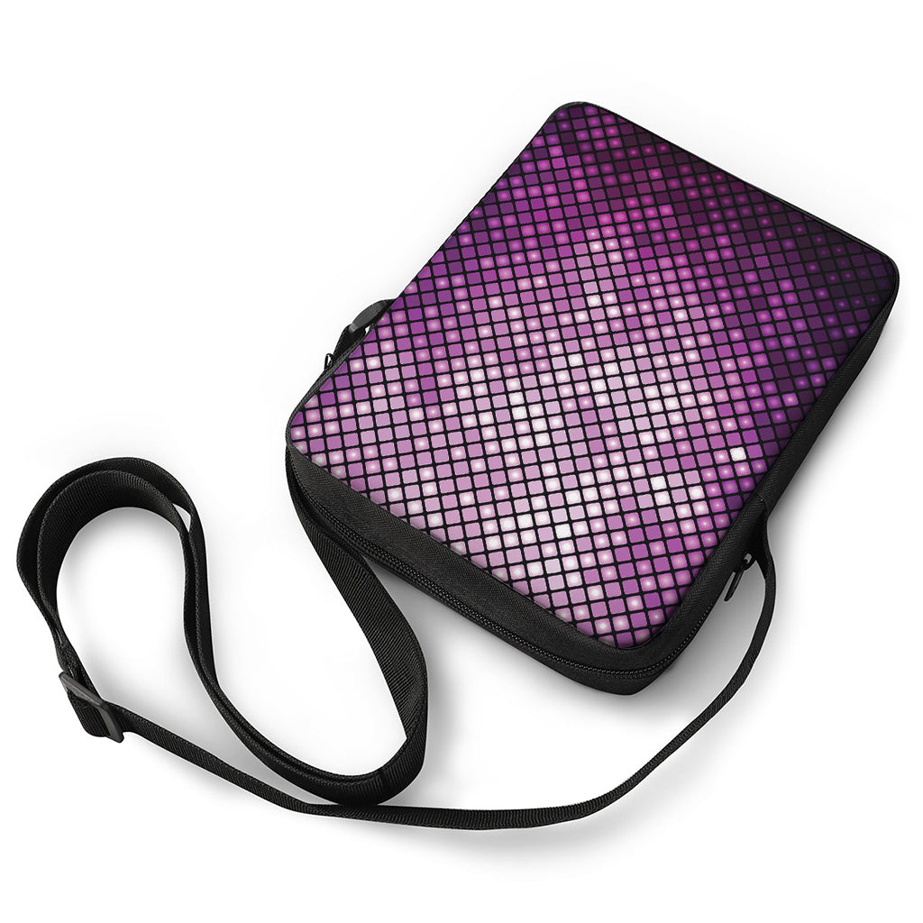 Purple Disco Lights Pattern Print Rectangular Crossbody Bag