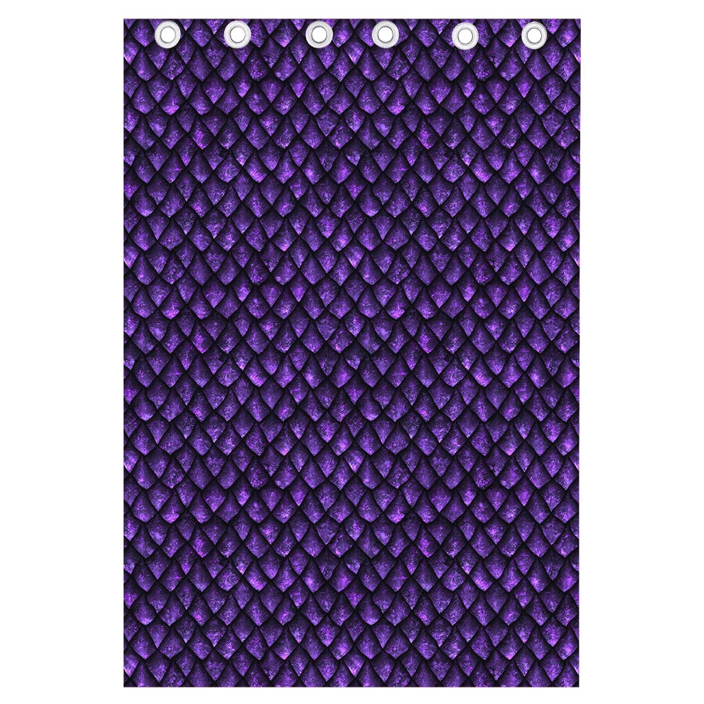 Purple Dragon Scales Pattern Print Curtain