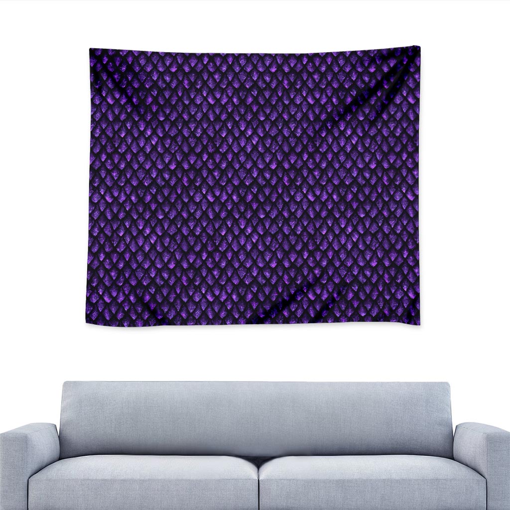 Purple Dragon Scales Pattern Print Tapestry