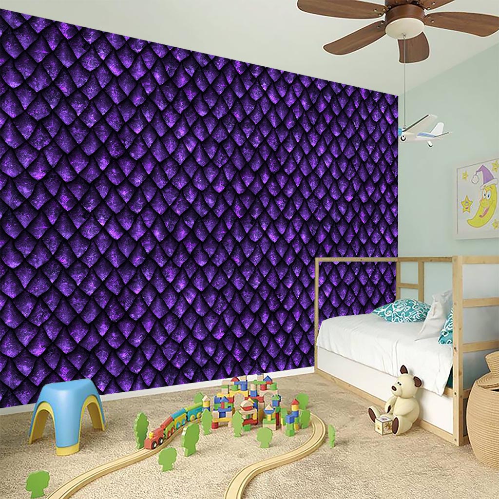 Purple Dragon Scales Pattern Print Wall Sticker