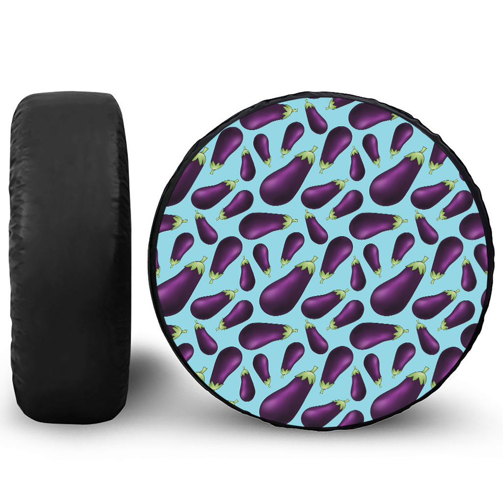 Purple Eggplant Pattern Print Tire Cover