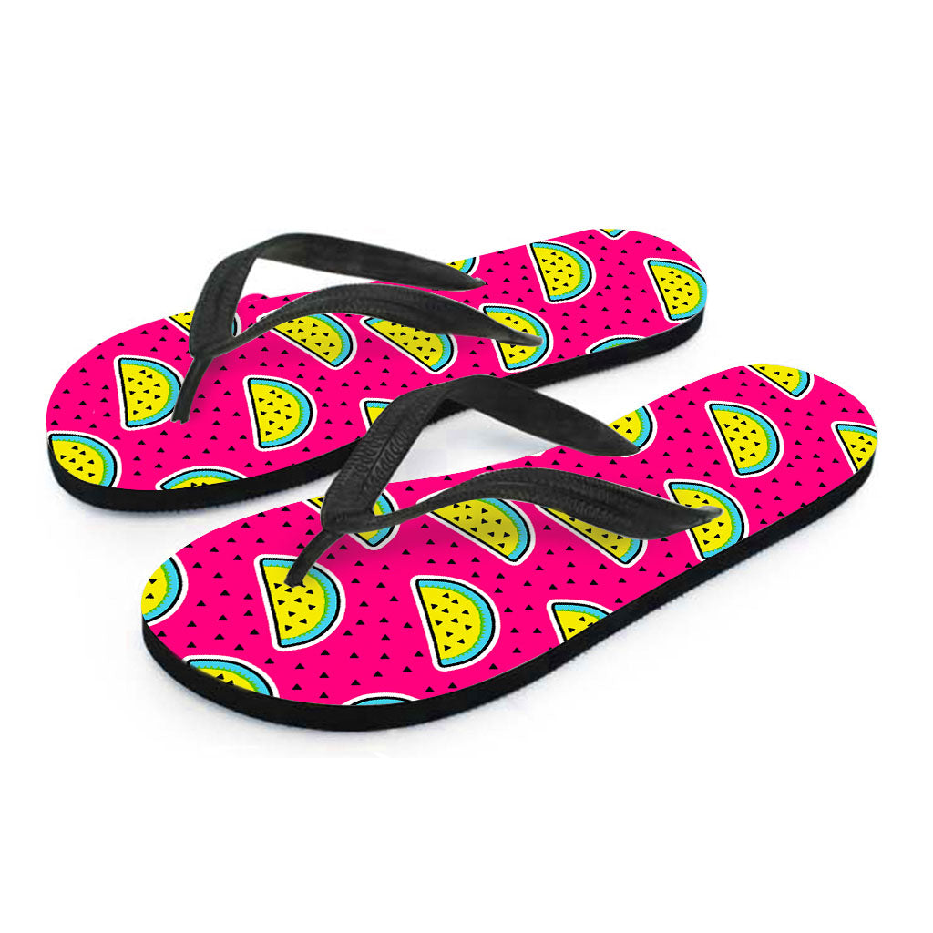 Purple Fancy Watermelon Pattern Print Flip Flops