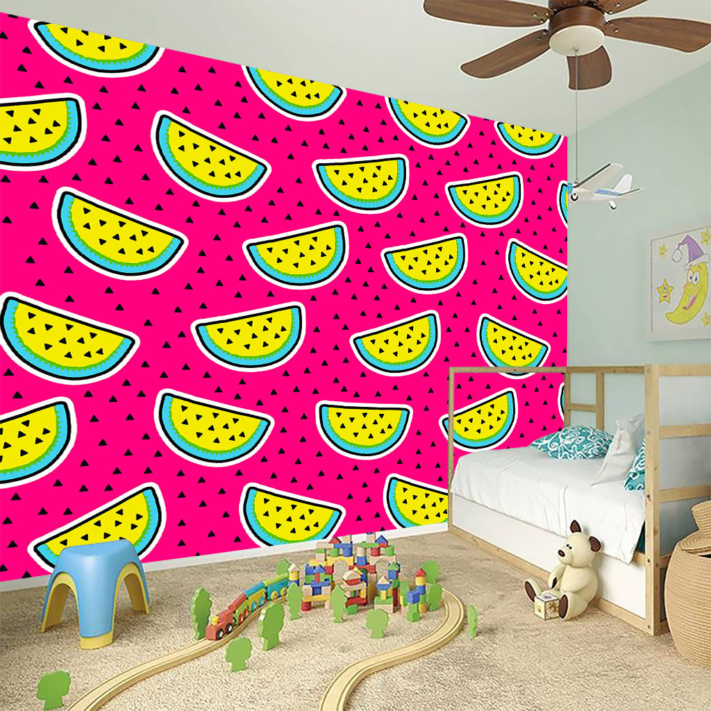 Purple Fancy Watermelon Pattern Print Wall Sticker