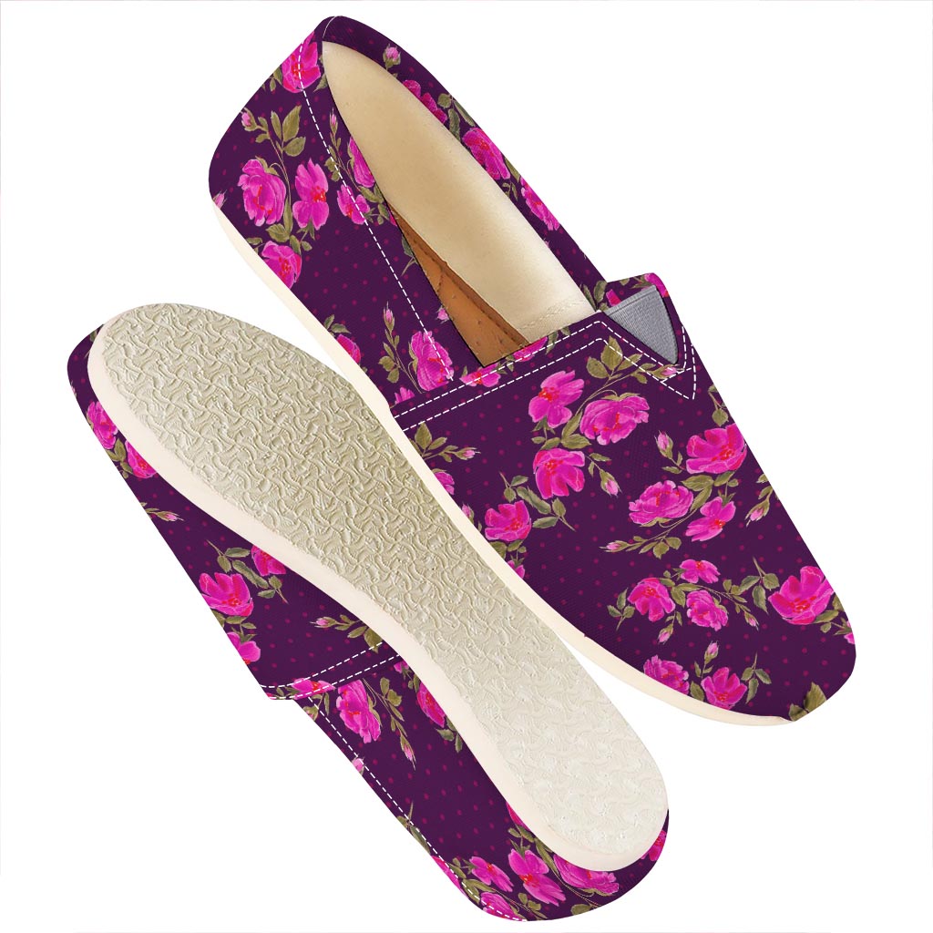 Purple Floral Flower Pattern Print Casual Shoes
