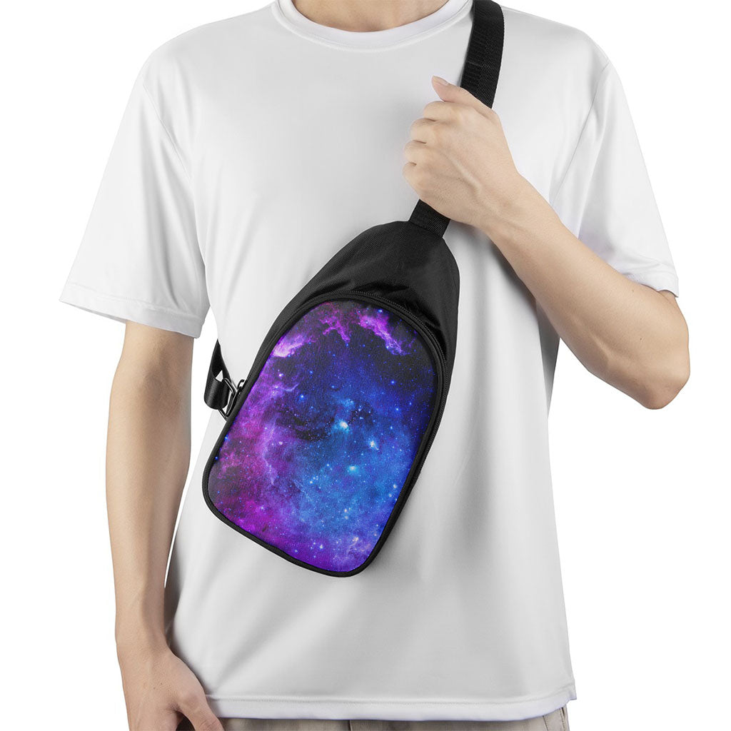 Purple Galaxy Space Blue Starfield Print Chest Bag