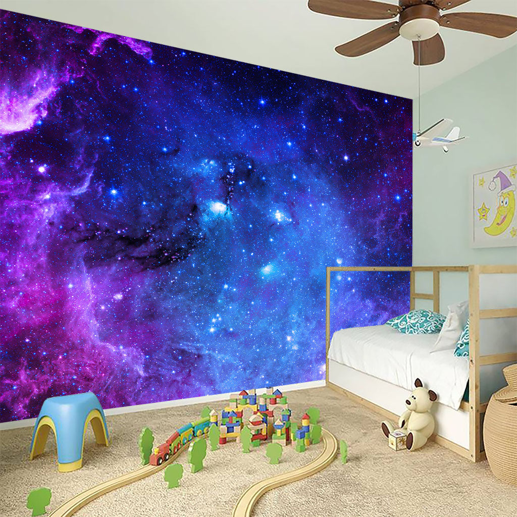 Purple Galaxy Space Blue Starfield Print Wall Sticker