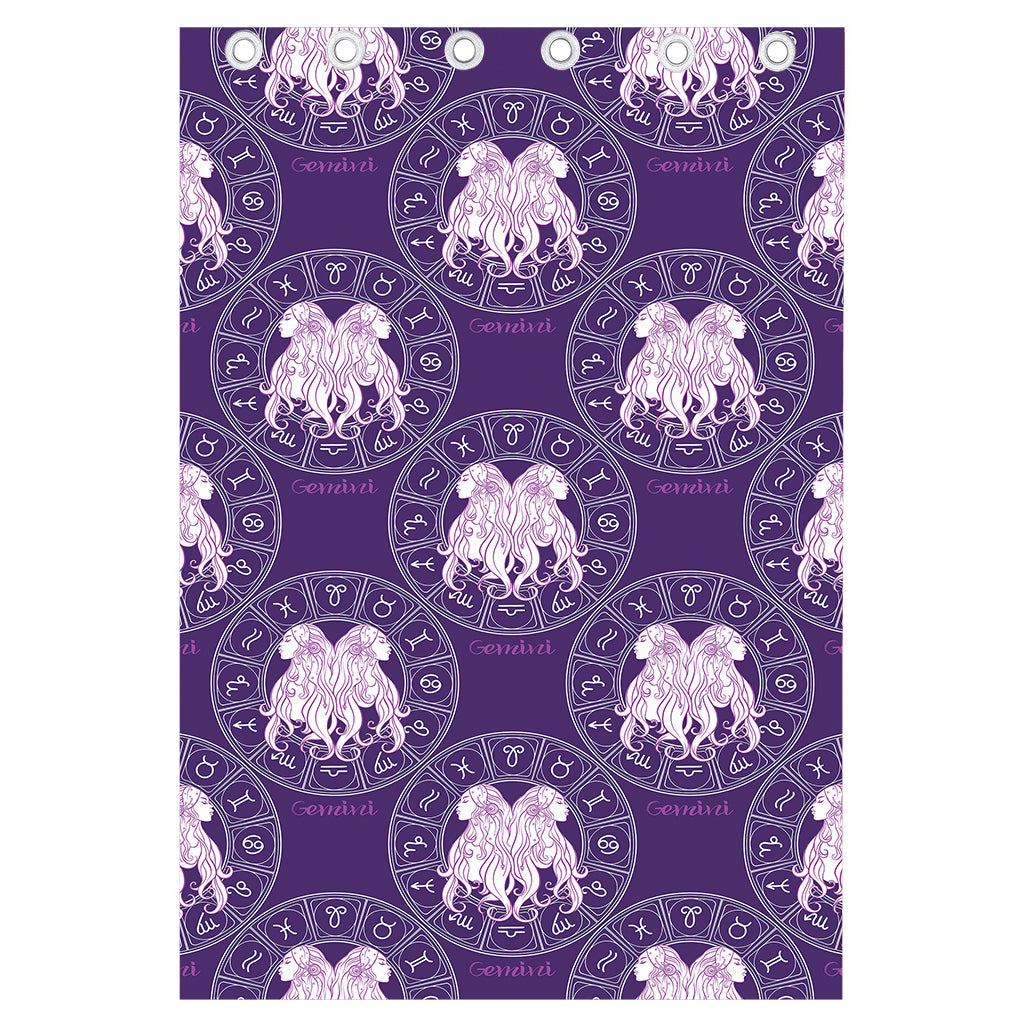 Purple Gemini Zodiac Pattern Print Curtain