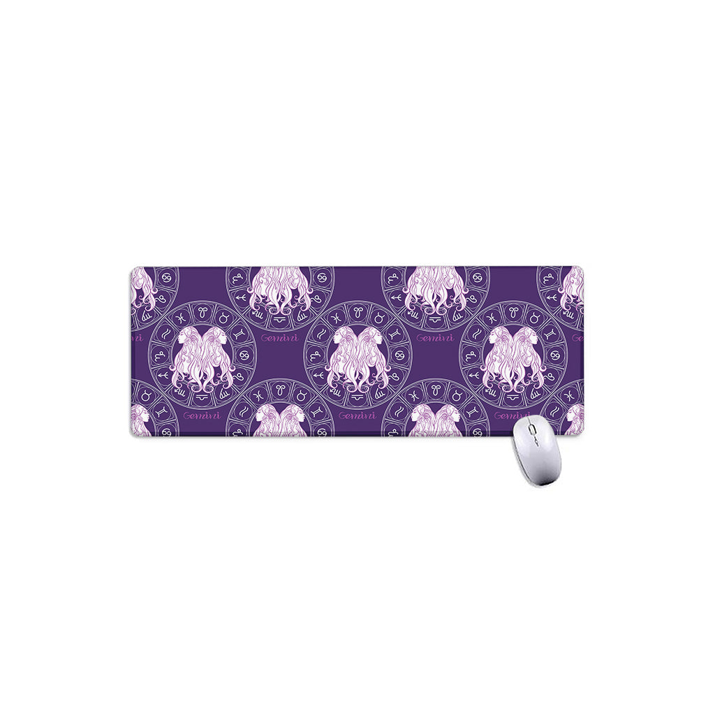Purple Gemini Zodiac Pattern Print Extended Mouse Pad