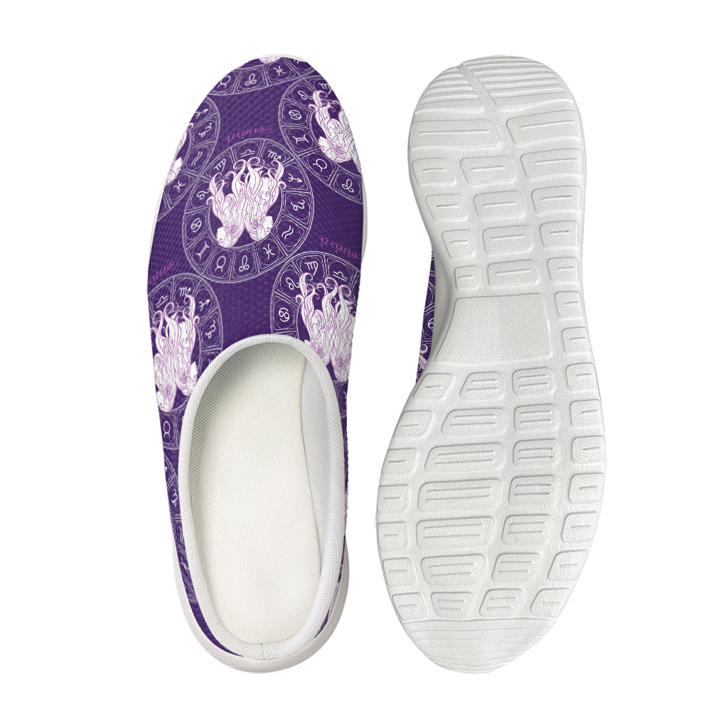 Purple Gemini Zodiac Pattern Print Mesh Casual Shoes