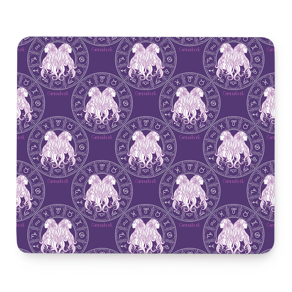 Purple Gemini Zodiac Pattern Print Mouse Pad