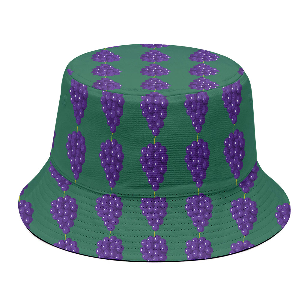 Purple Grape Pattern Print Bucket Hat