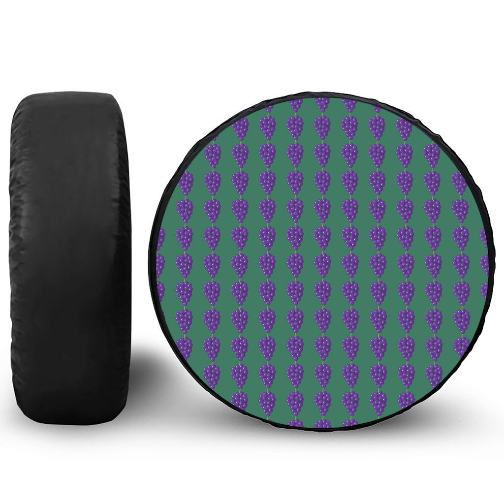 Purple Grape Pattern Print Tire Cover
