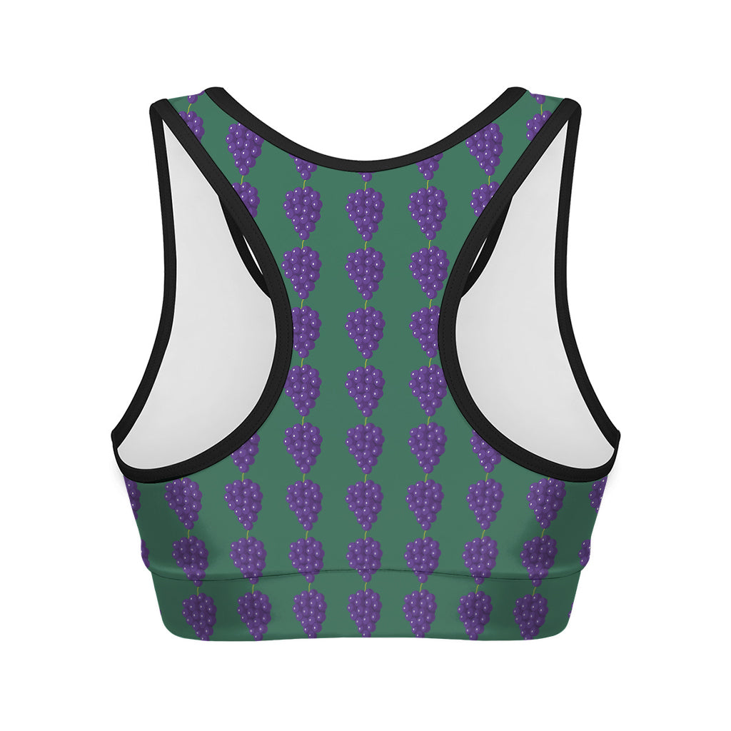 Purple Grape Pattern Print Women's Sports Bra