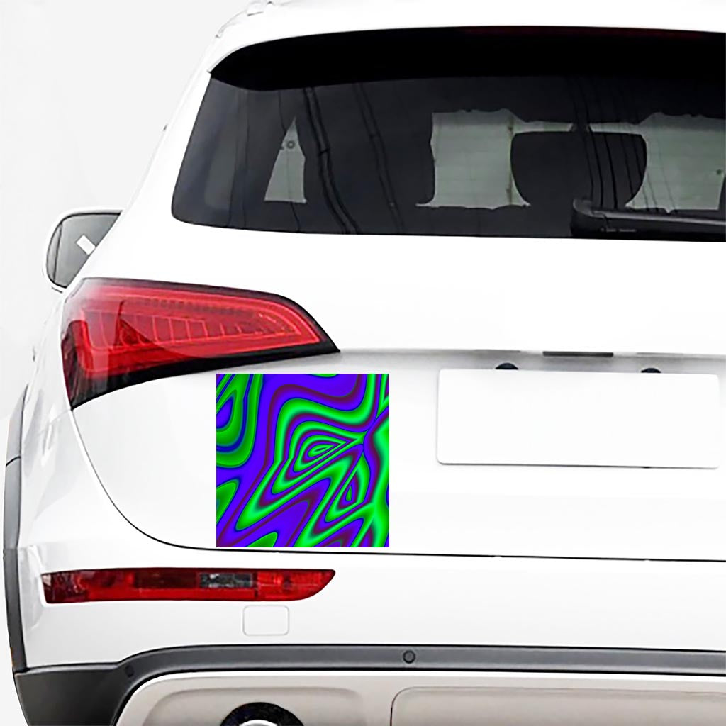Purple Green Psychedelic Trippy Print Car Sticker