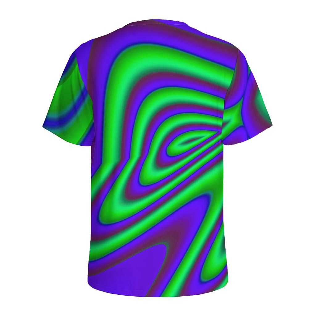 Purple Green Psychedelic Trippy Print Men's Sports T-Shirt