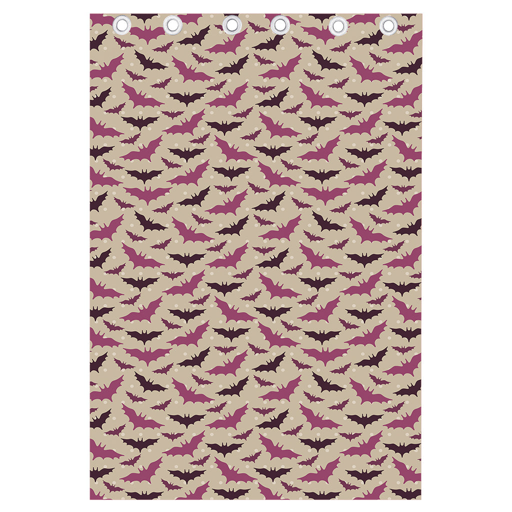 Purple Halloween Bat Pattern Print Curtain