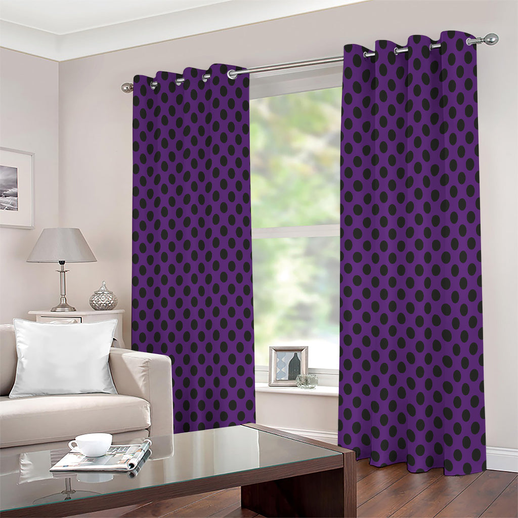 Purple Halloween Pattern Print Extra Wide Grommet Curtains