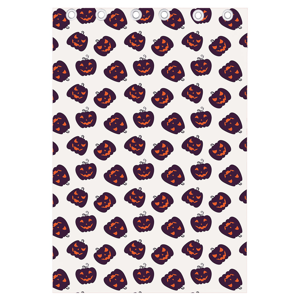 Purple Halloween Pumpkin Pattern Print Curtain
