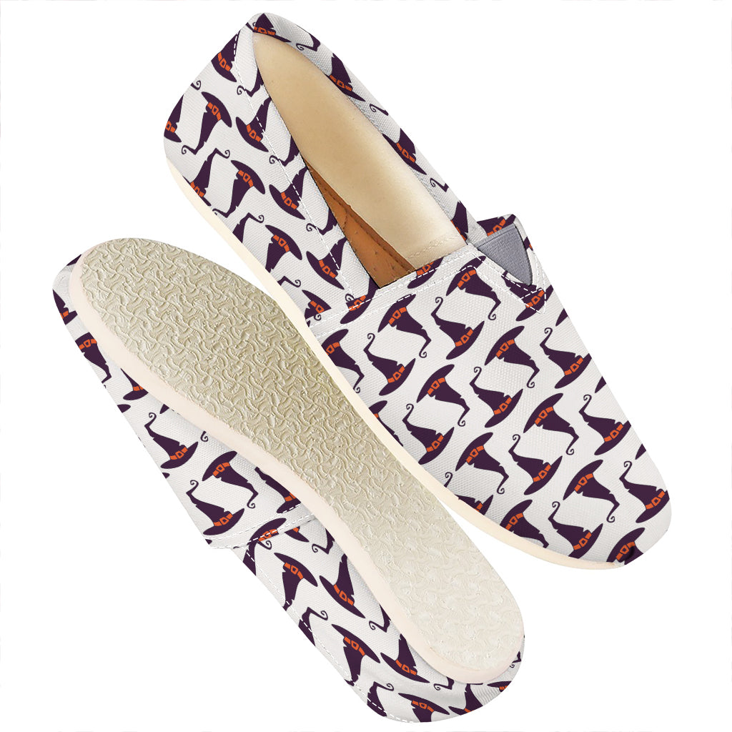 Purple Halloween Witch Hat Pattern Print Casual Shoes
