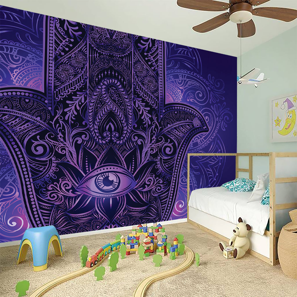 Purple Hamsa Hand Print Wall Sticker