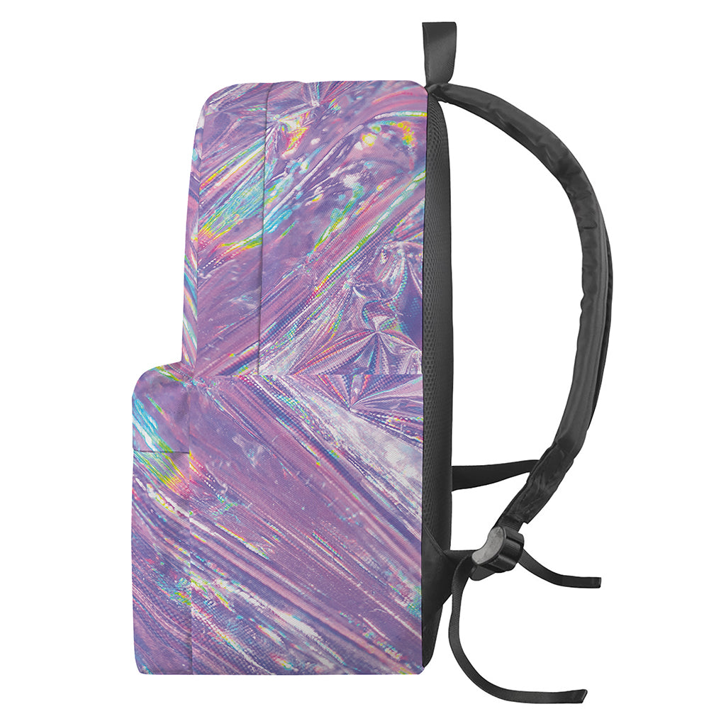 Purple Holographic Print Backpack