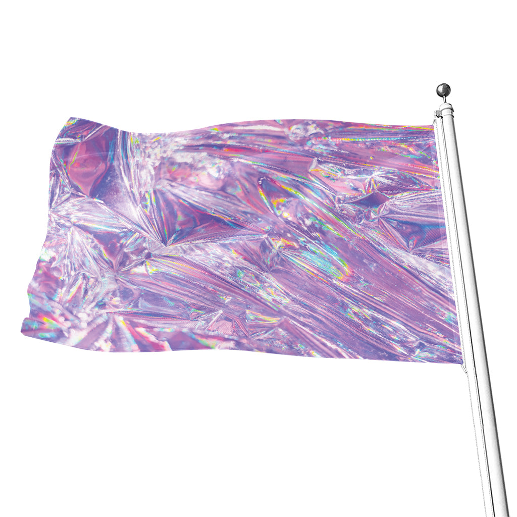 Purple Holographic Print Flag