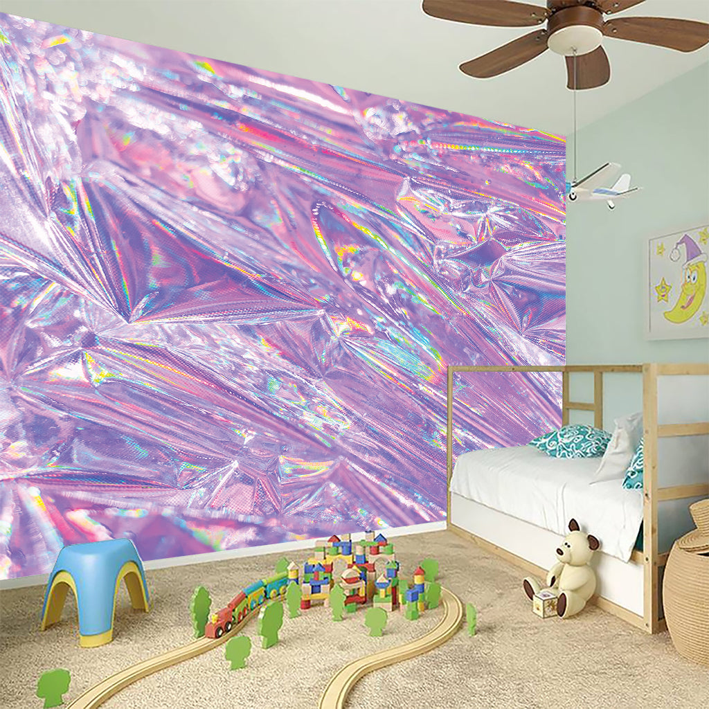 Purple Holographic Print Wall Sticker