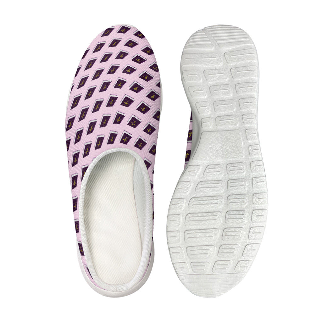 Purple Holy Bible Pattern Print Mesh Casual Shoes