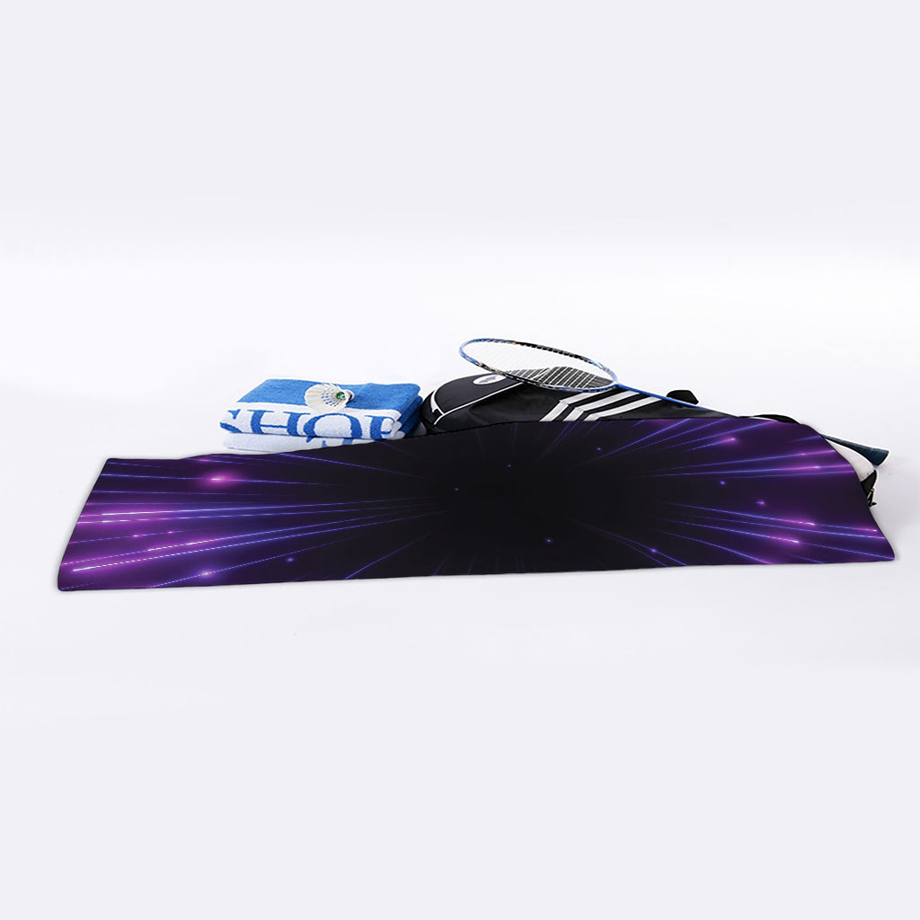 Purple Hyperspace Print Sports Towel
