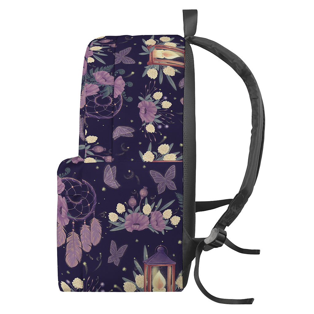 Purple Indian Dream Catcher Print Backpack