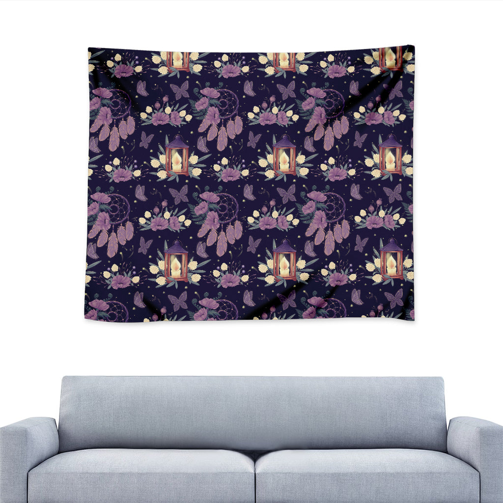 Purple Indian Dream Catcher Print Tapestry