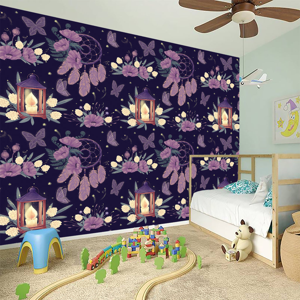 Purple Indian Dream Catcher Print Wall Sticker