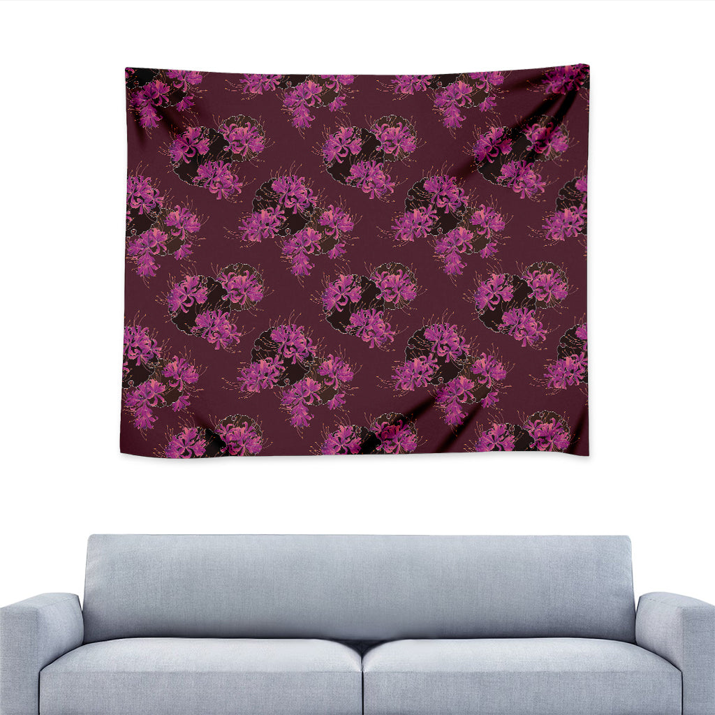 Purple Japanese Amaryllis Pattern Print Tapestry