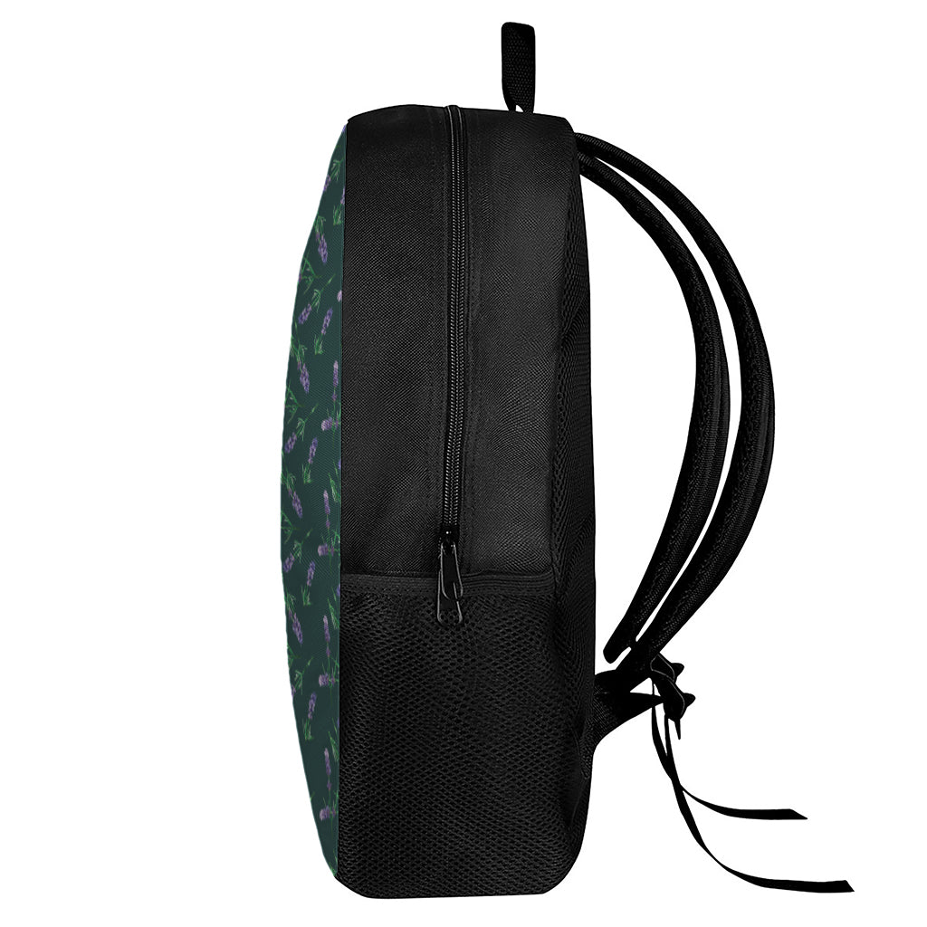 Purple Lavender Pattern Print 17 Inch Backpack