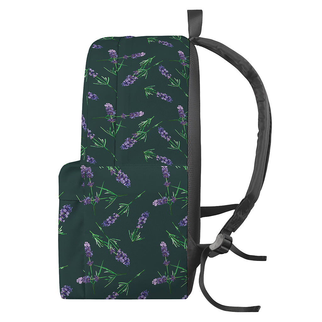 Purple Lavender Pattern Print Backpack