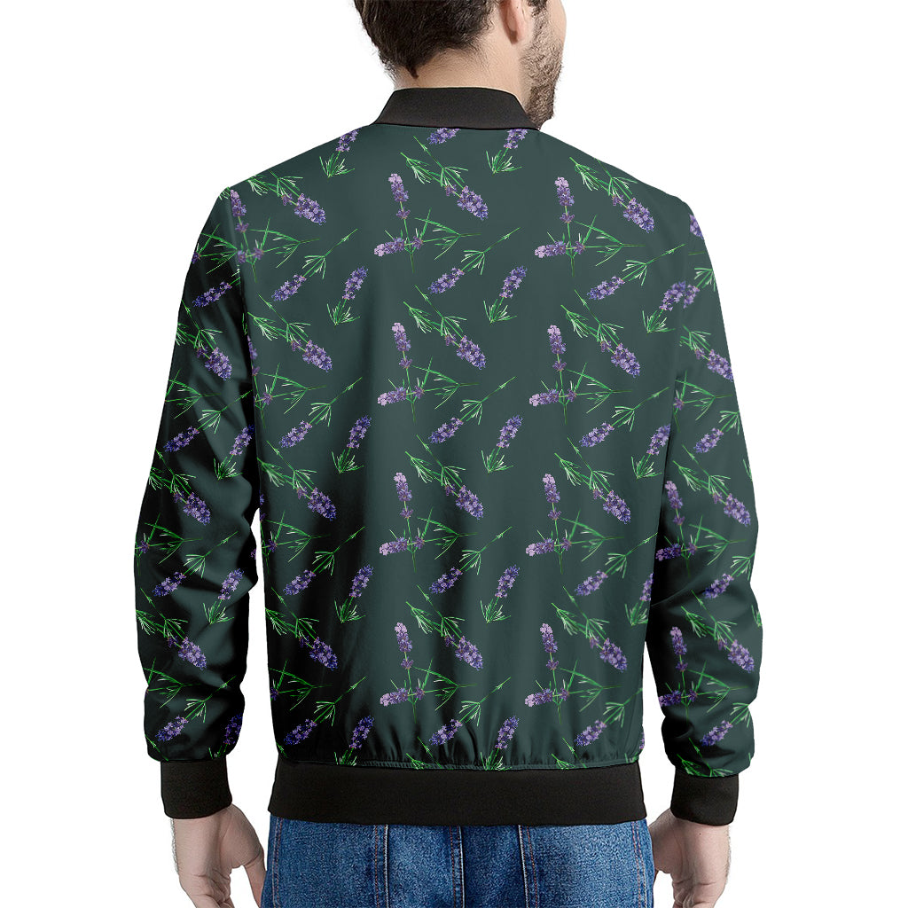 Purple Lavender Pattern Print Men's Bomber Jacket