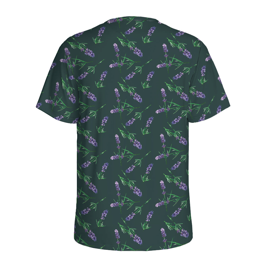 Purple Lavender Pattern Print Men's Sports T-Shirt