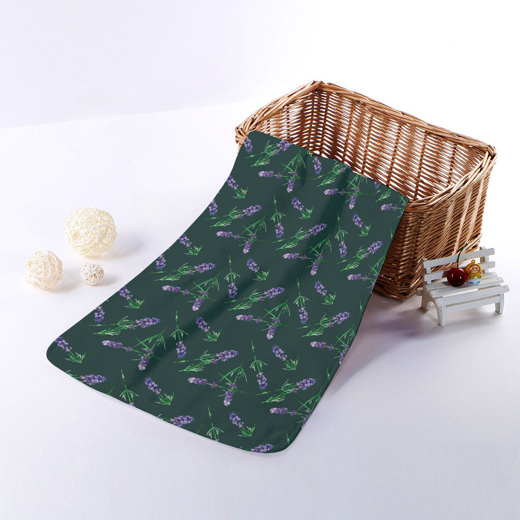 Purple Lavender Pattern Print Towel
