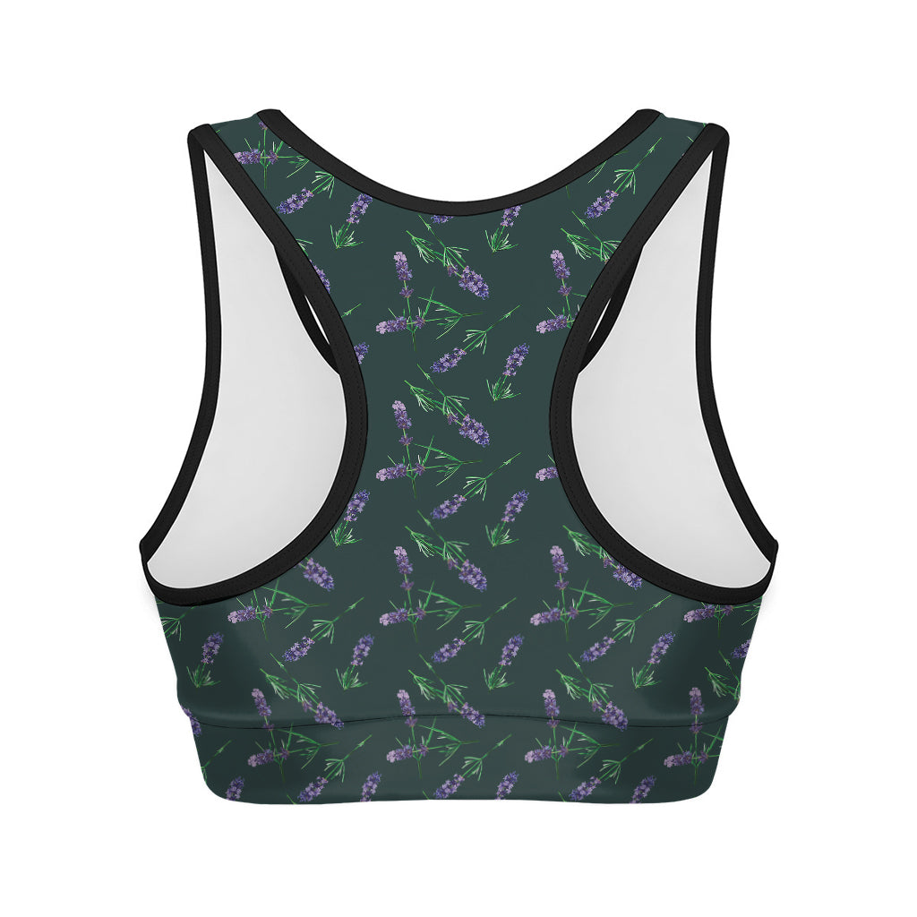Purple Lavender Pattern Print Women's Sports Bra