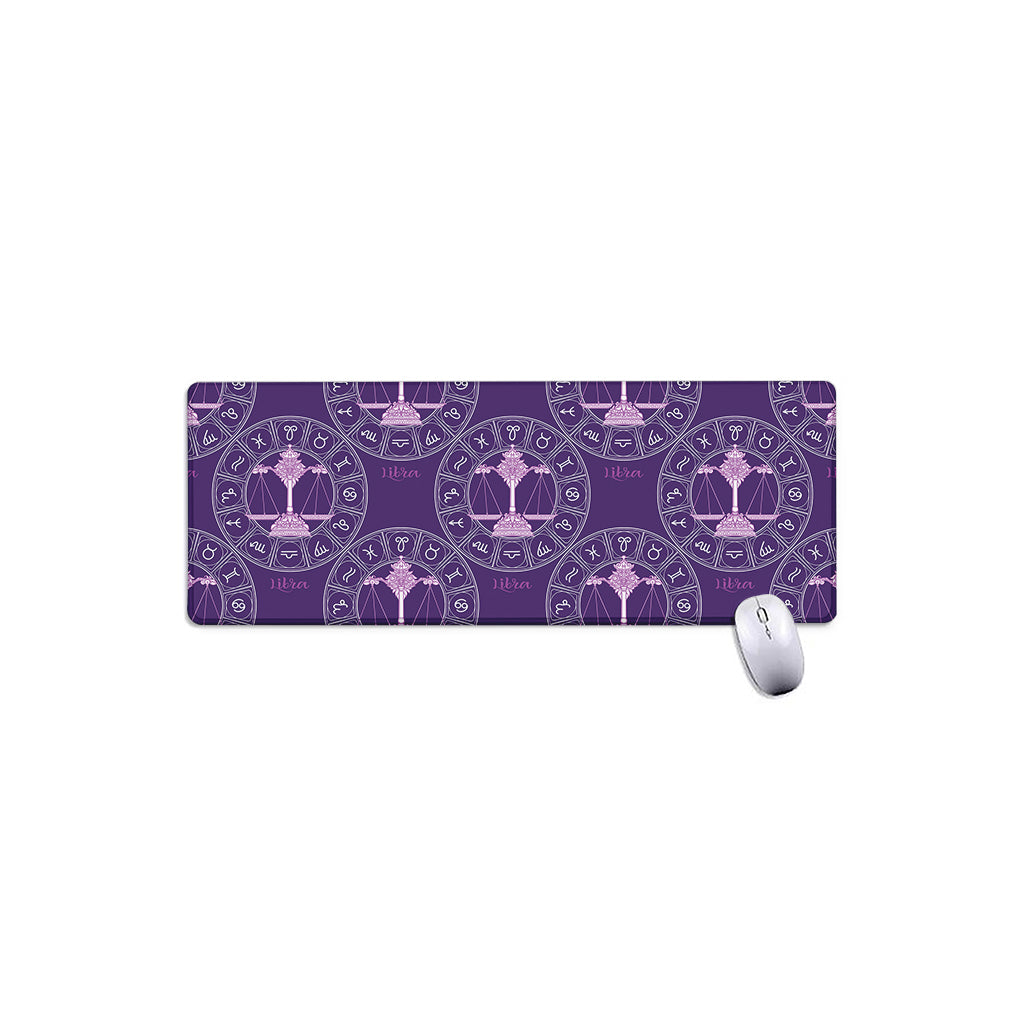 Purple Libra Zodiac Pattern Print Extended Mouse Pad