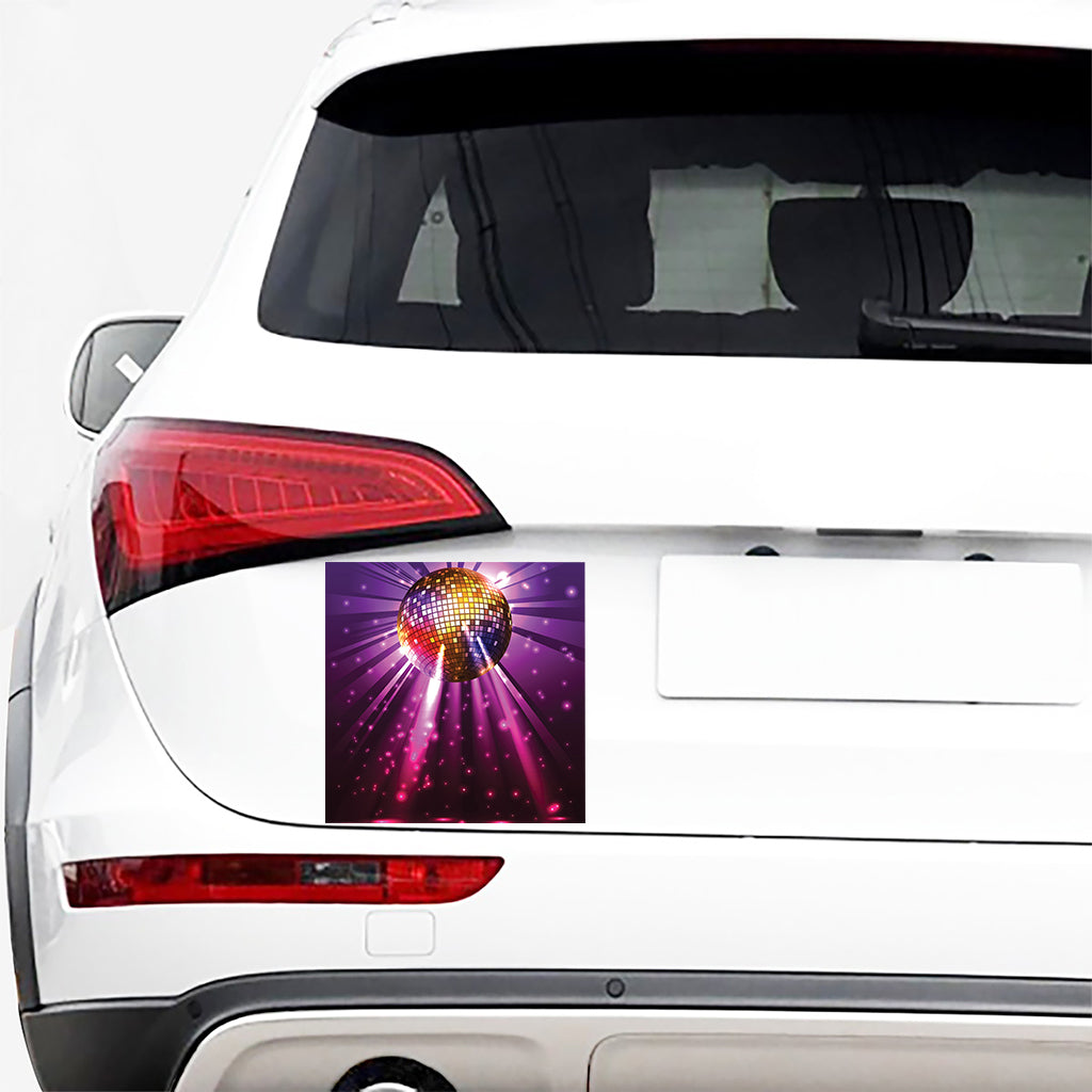 Purple Light Disco Ball Print Car Sticker